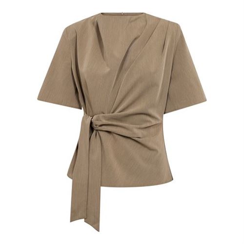 CO`COUTURE BLUSE, MELVA TIECC SS BLOUSE, FADED KHAKI
